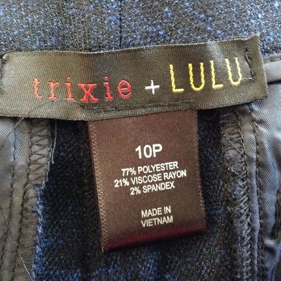 Womens Dk Blue Pants 10P Casual/Work TRIXIE+LULU Poly Blend 30" Ins NWT - Picture 6 of 6